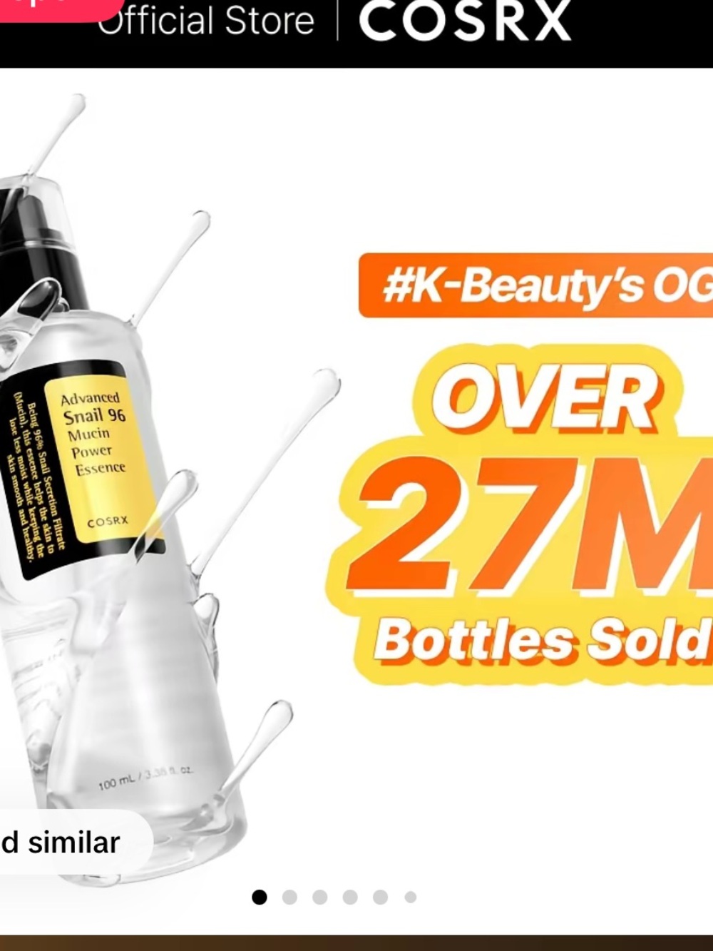COS Clear Serum Bottle with Yellow Label